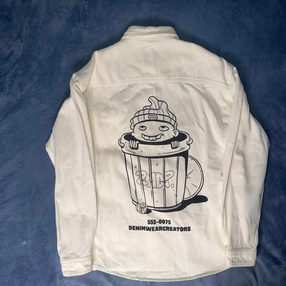 Zara white denim shirt jacket